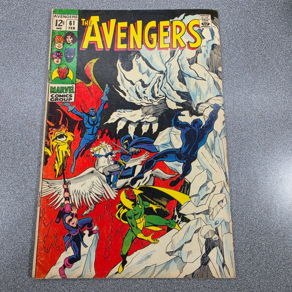 Marvel The Avengers #61 1st apperance of Quinjet 1969 Silver Age Vision‎ Art